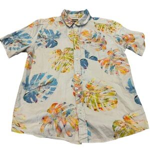 RVCA Men's Oblow Hawaii Short Sleeve Button-Up Shirt Size Medium